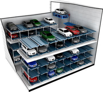 Multi level cart type car parking systems