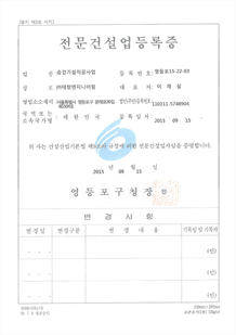 Professional Construction Registration Certificate